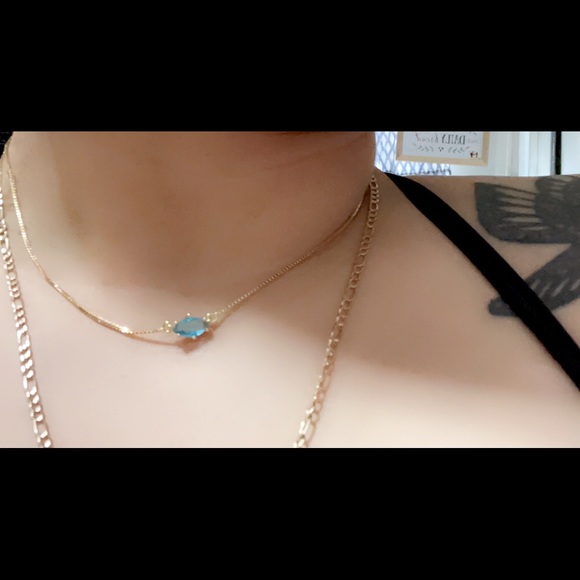 Aqua blue eye necklace - Picture 2 of 3